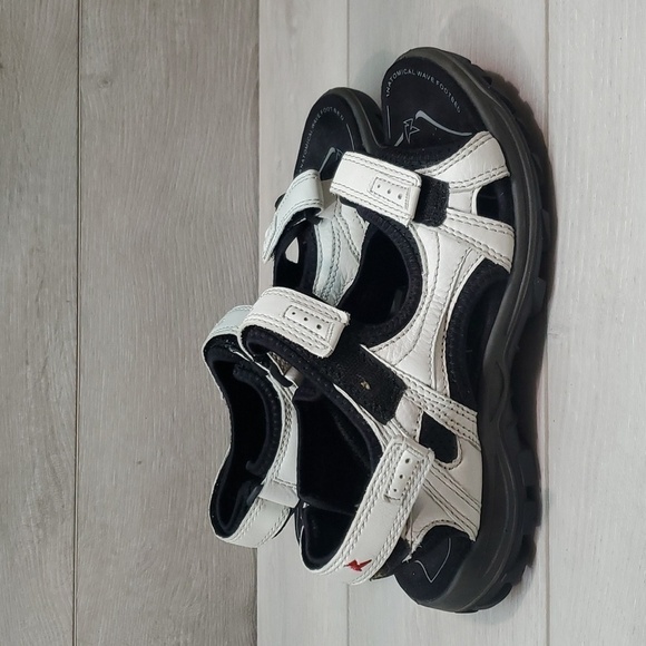 Ecco Womens Wave footbed Offroad Arch Support  Hook&loop Leather shoes sz 8.5 - Picture 2 of 14